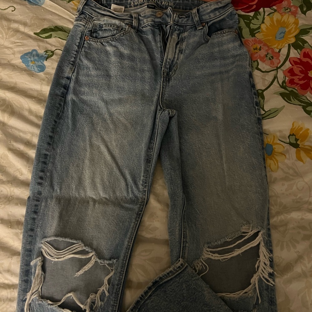 American Eagle Outfitters Light Blue Distressed Jeans